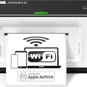 MUNBYN Wireless Wi-Fi Thermal Printer Shipping Label Printer, with AirPrint
